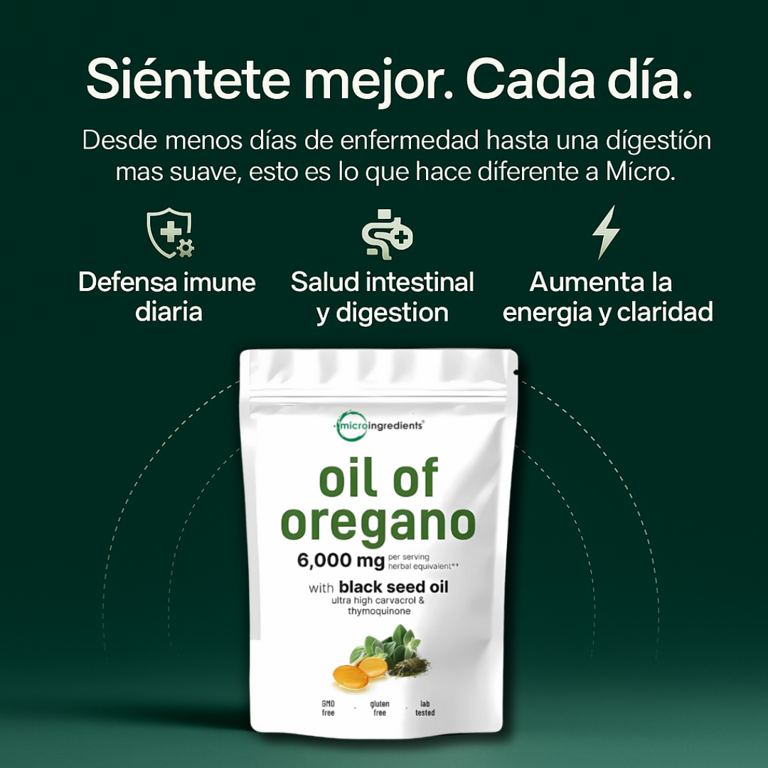 Aceite de orégano - Desinflama el vientre y mayor energía en 72 hrs