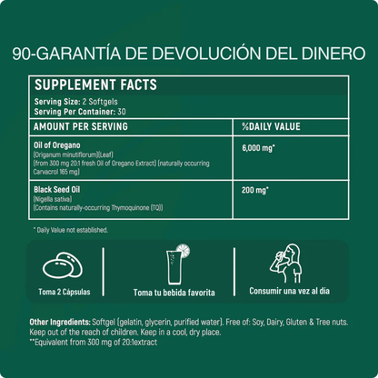 Aceite de orégano - Desinflama el vientre y mayor energía en 72 hrs