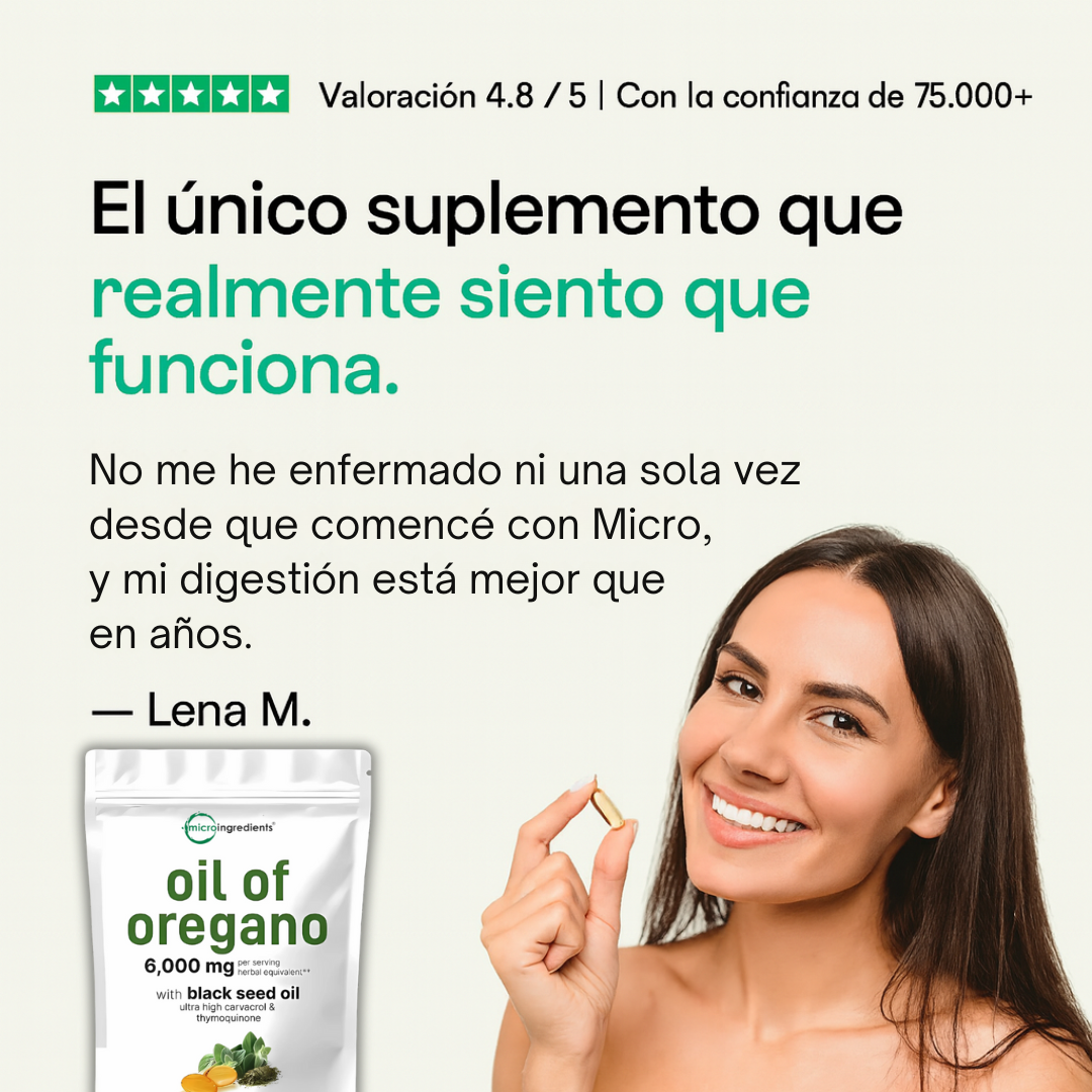 Cápsulas blandas de Aceite de orégano con Aceite de semilla negra