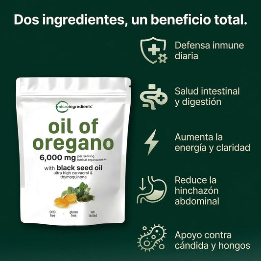 Aceite de orégano - Desinflama el vientre y mayor energía en 72 hrs