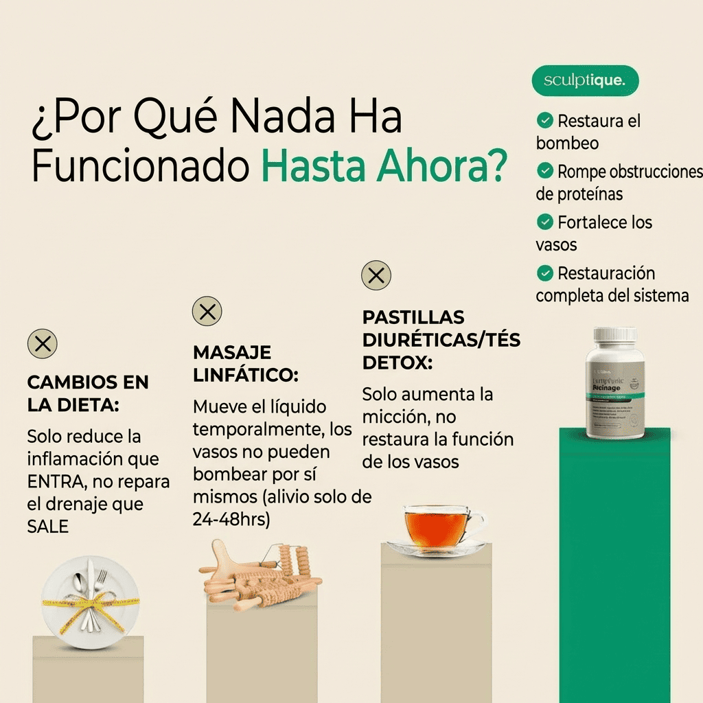 Nueva fórmula de máxima potencia: cápsulas de drenaje linfático de Sculptique™.