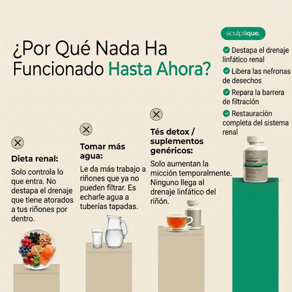 Nueva fórmula de máxima potencia: Cápsulas de drenaje linfático renal de Sculptique™ - Orina Espumosa